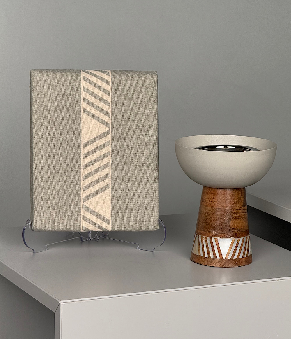 طقم السجادة والمبخر - رمادي