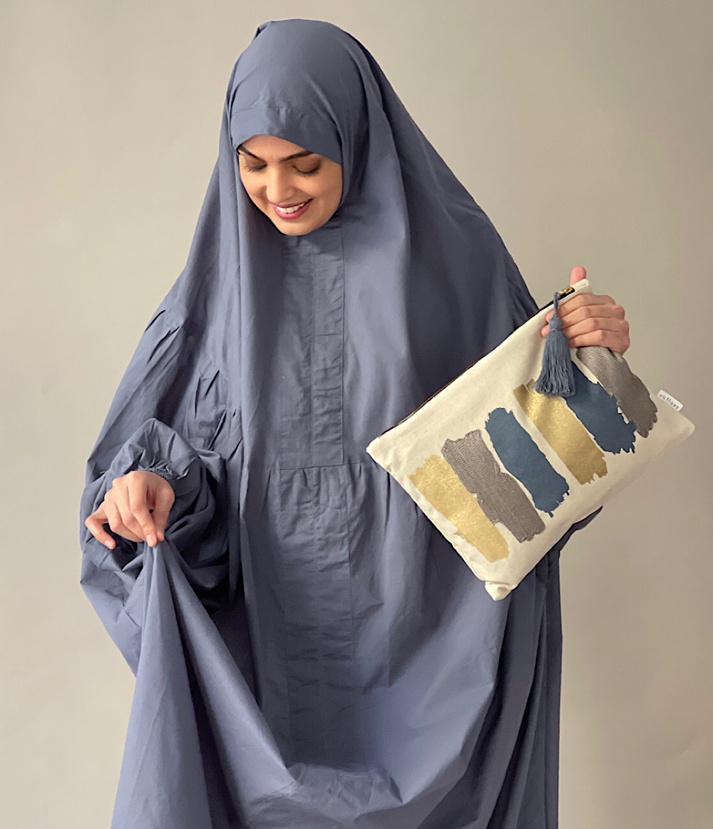 طقم ثوب الصلاة - كحلي