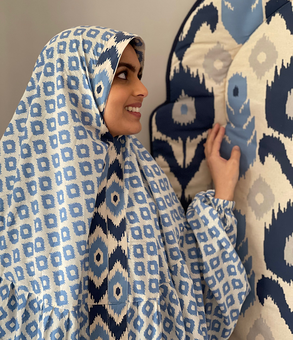 طقم صلاة  -ازرق   