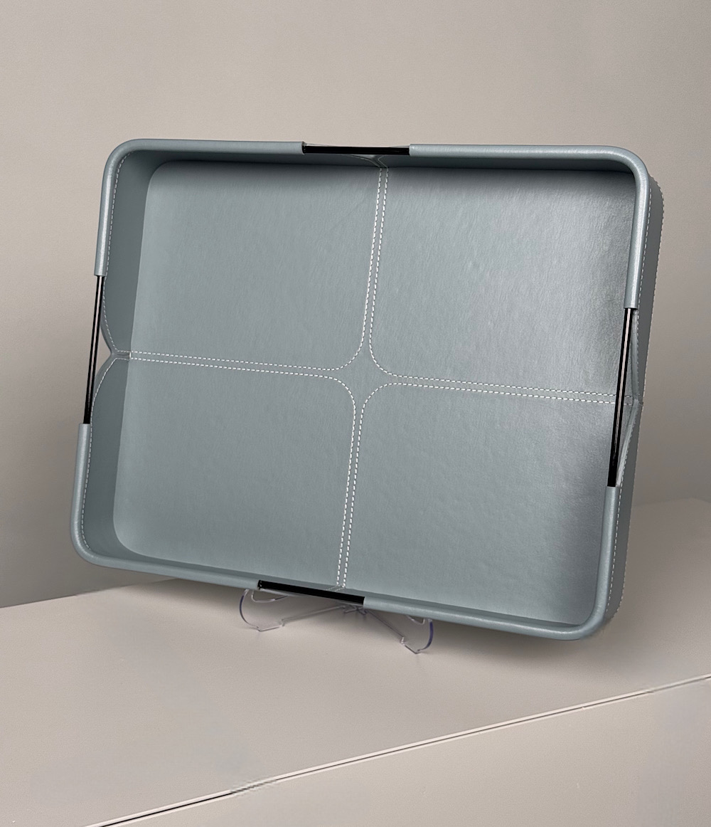 صينية مستطيلة كبيرة - باللون الأزرق