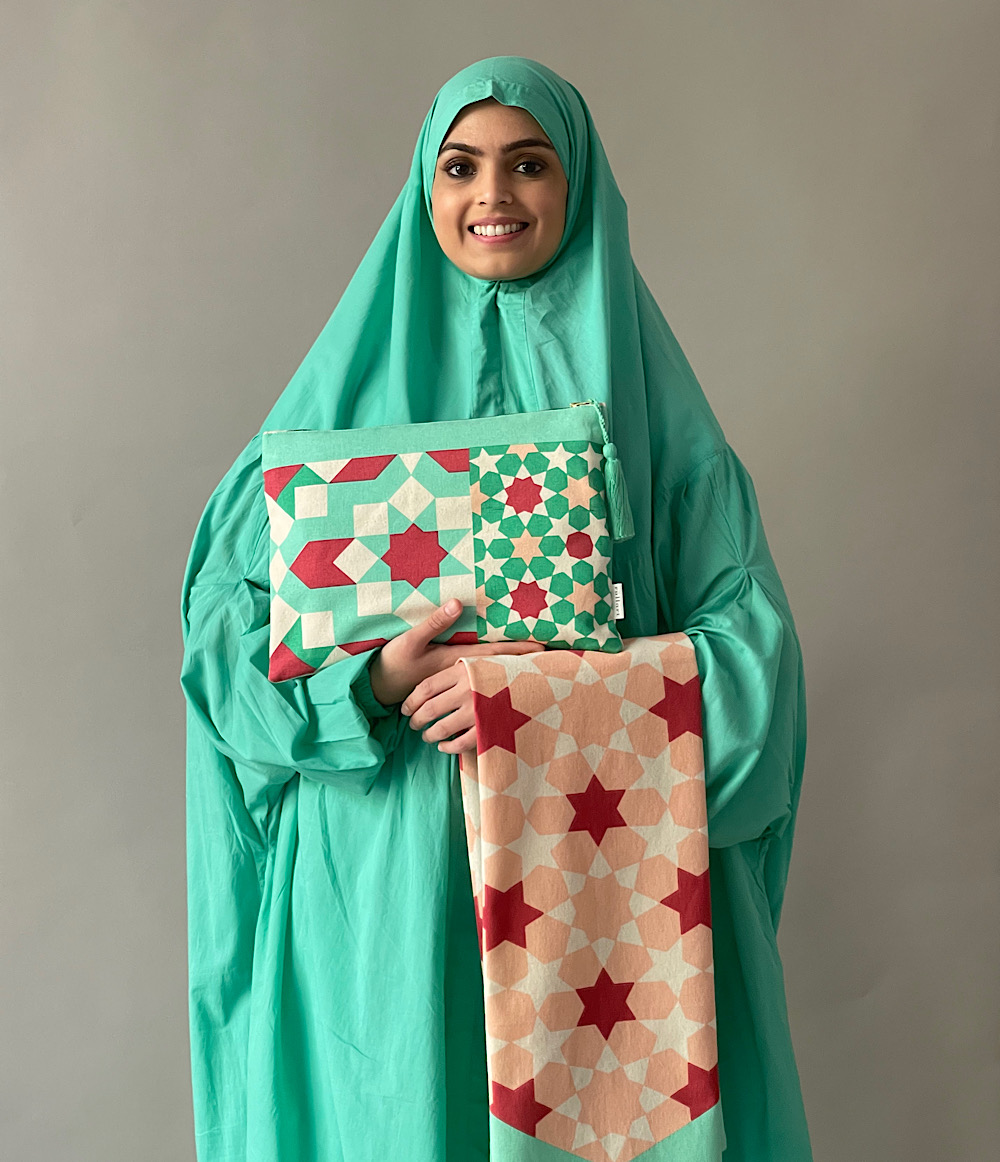 طقم صلاة مغربي - اخضر