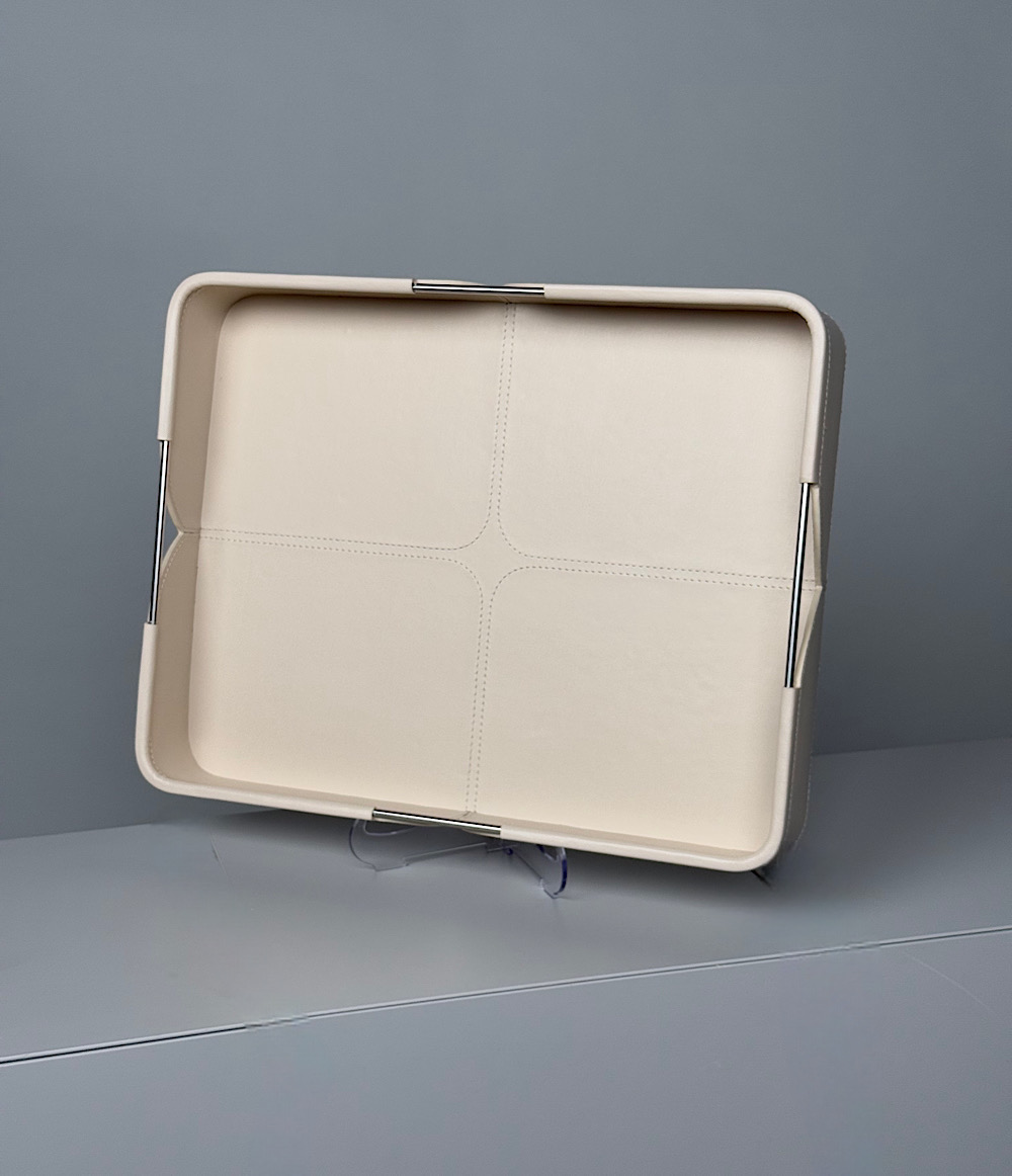 صينية مستطيلة صغيرة - كريمية