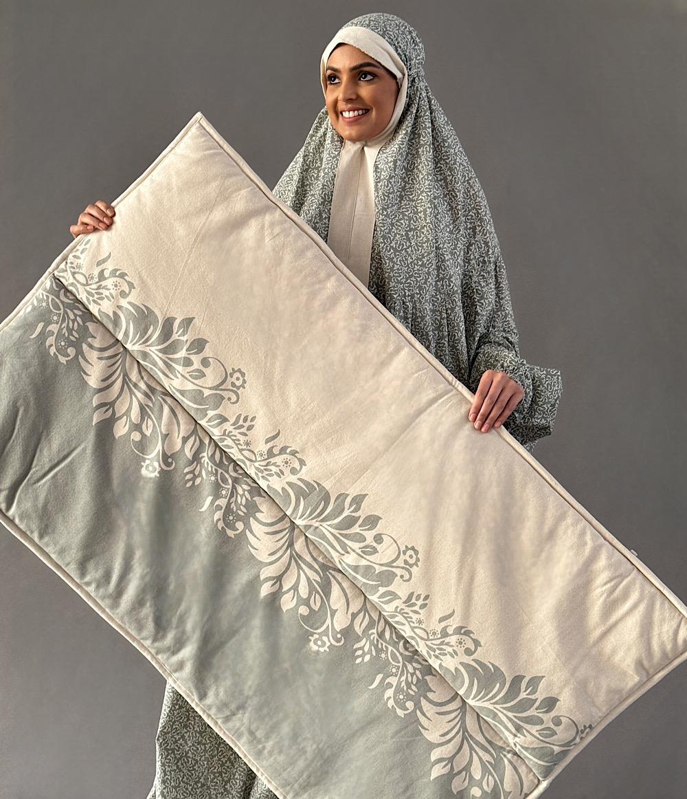  طقم صلاة - رمادي مخضر 