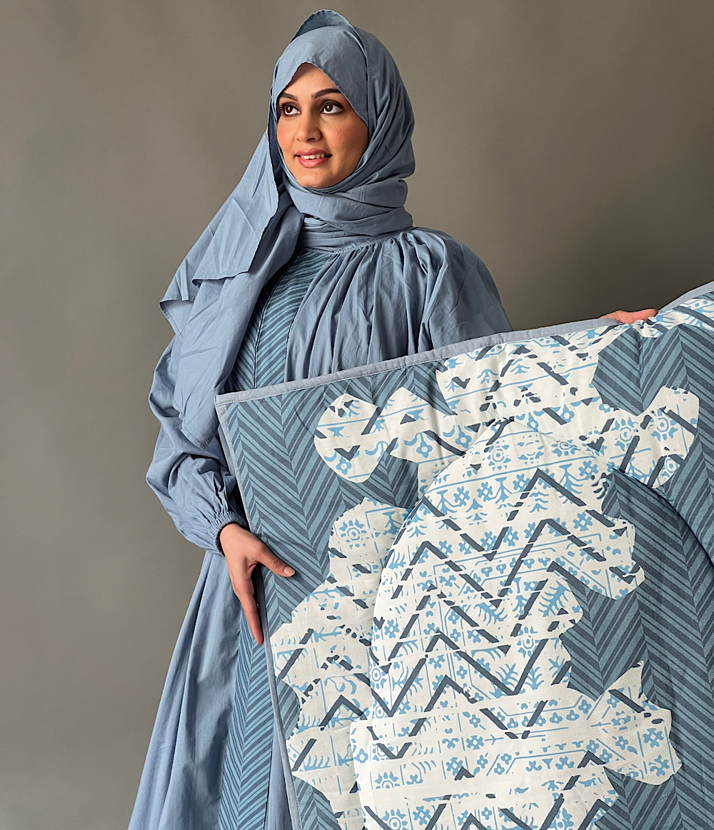 طقم صلاة لف  - ازرق  